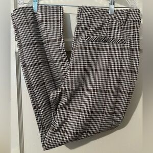 Free People Brown and White Houndstooth Trousers Slacks Work Office 12 NWT